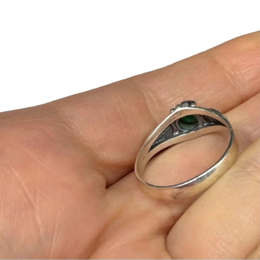 Green Onyx Ring Solid 925 Sterling Silver Size 7.5 Solid 925 Sterling Silver